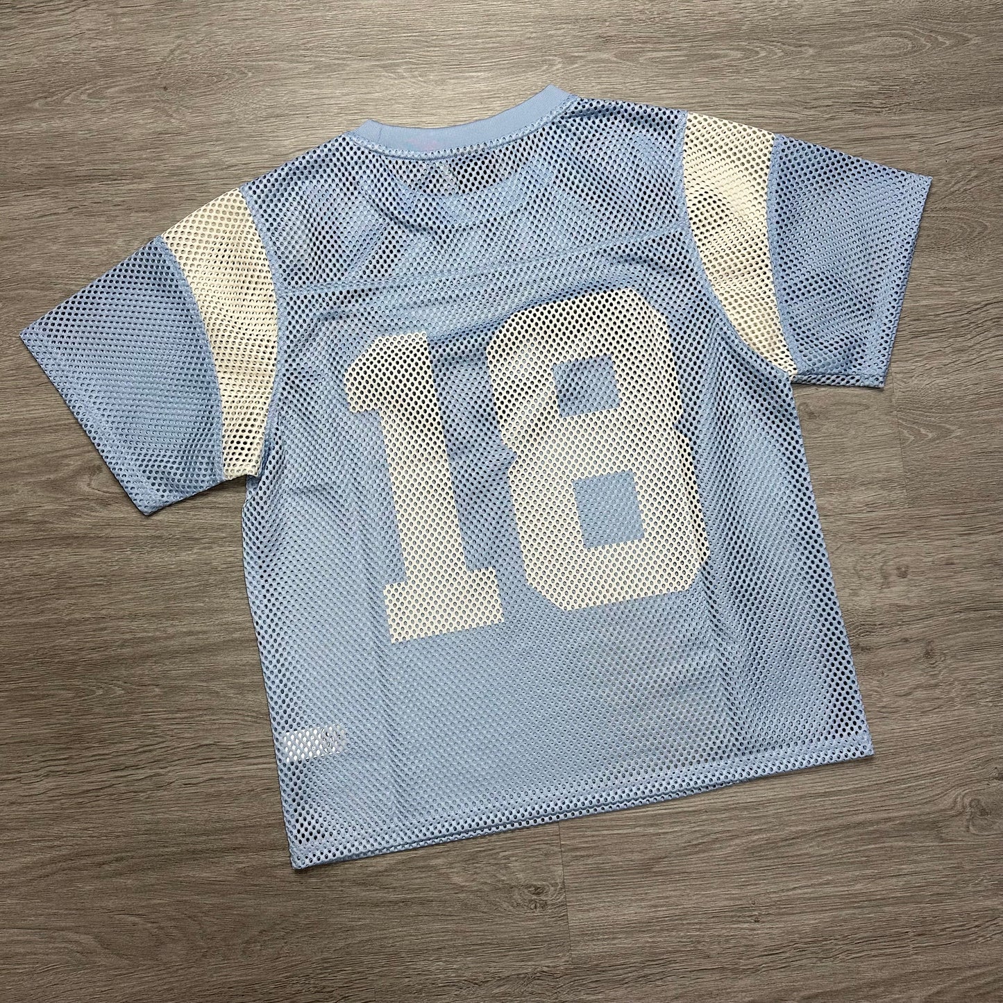 Corteiz Open Mesh Panel Jersey Baby Blue/White