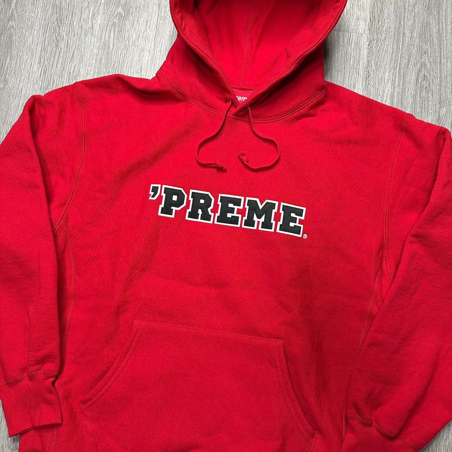 Supreme ‘Preme Hooded Sweatshirt Red