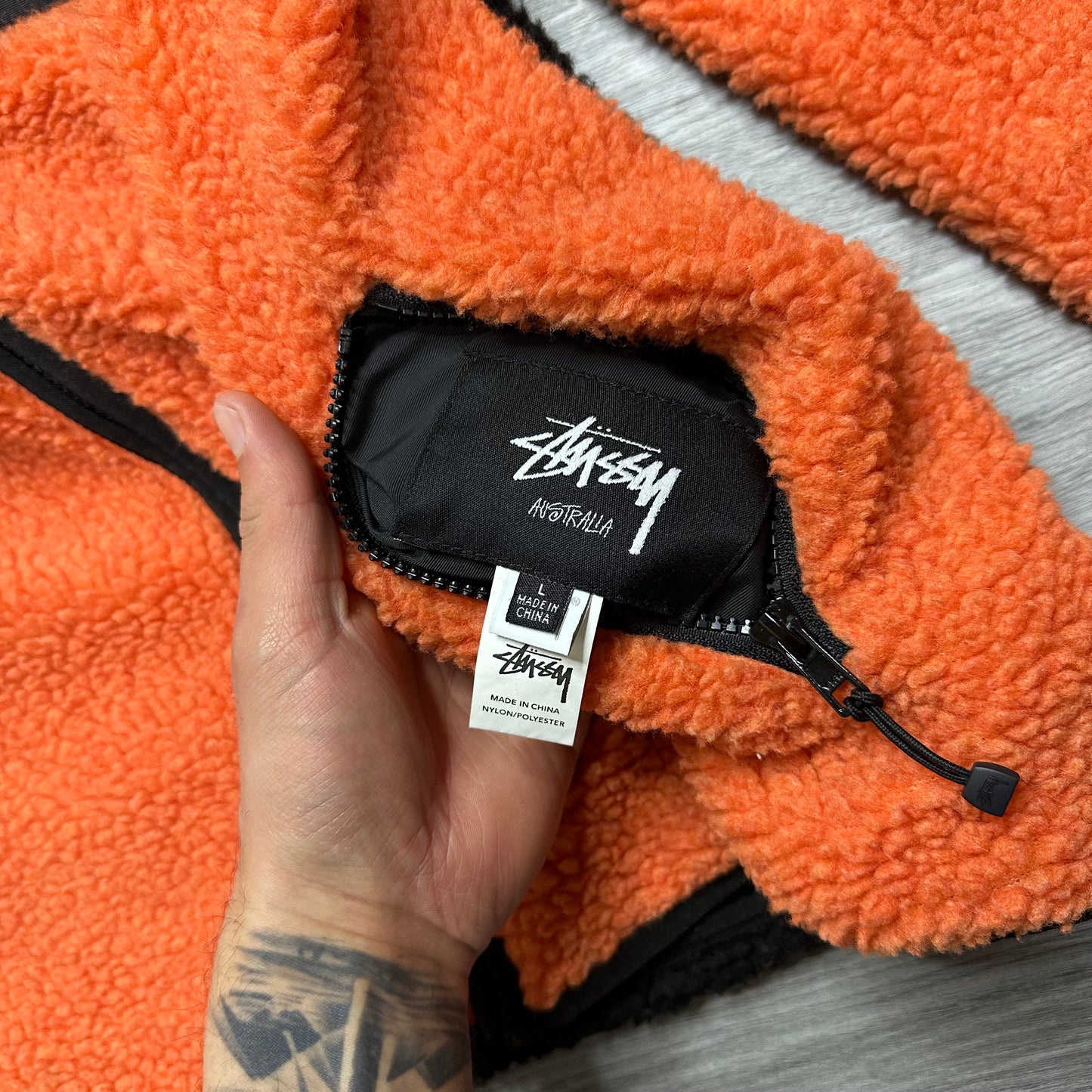 Stussy 8 Ball Sherpa Reversible Jacket Orange