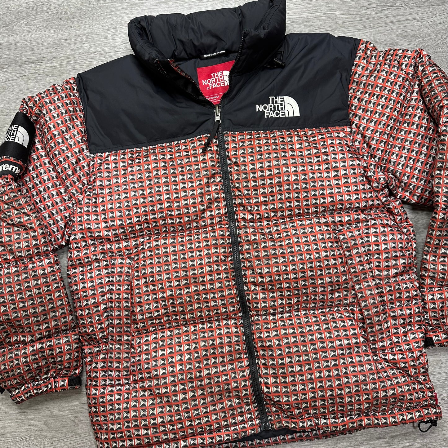 Supreme The North Face Studded Nuptse Jacket Red