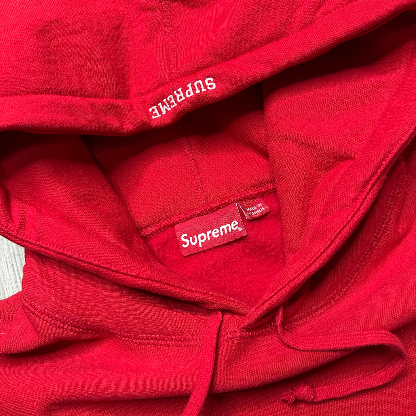 Supreme ‘Preme Hooded Sweatshirt Red