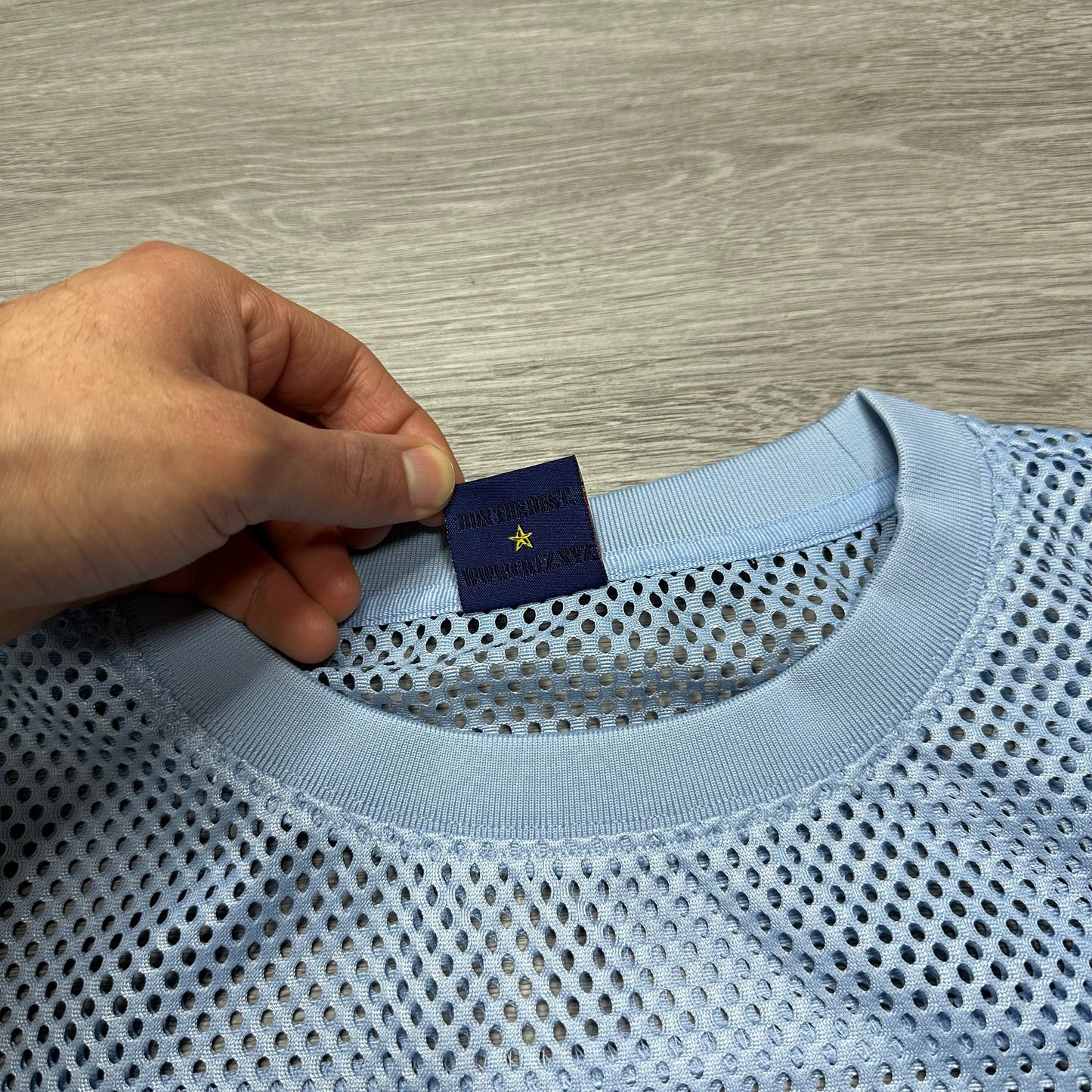 Corteiz Open Mesh Panel Jersey Baby Blue/White