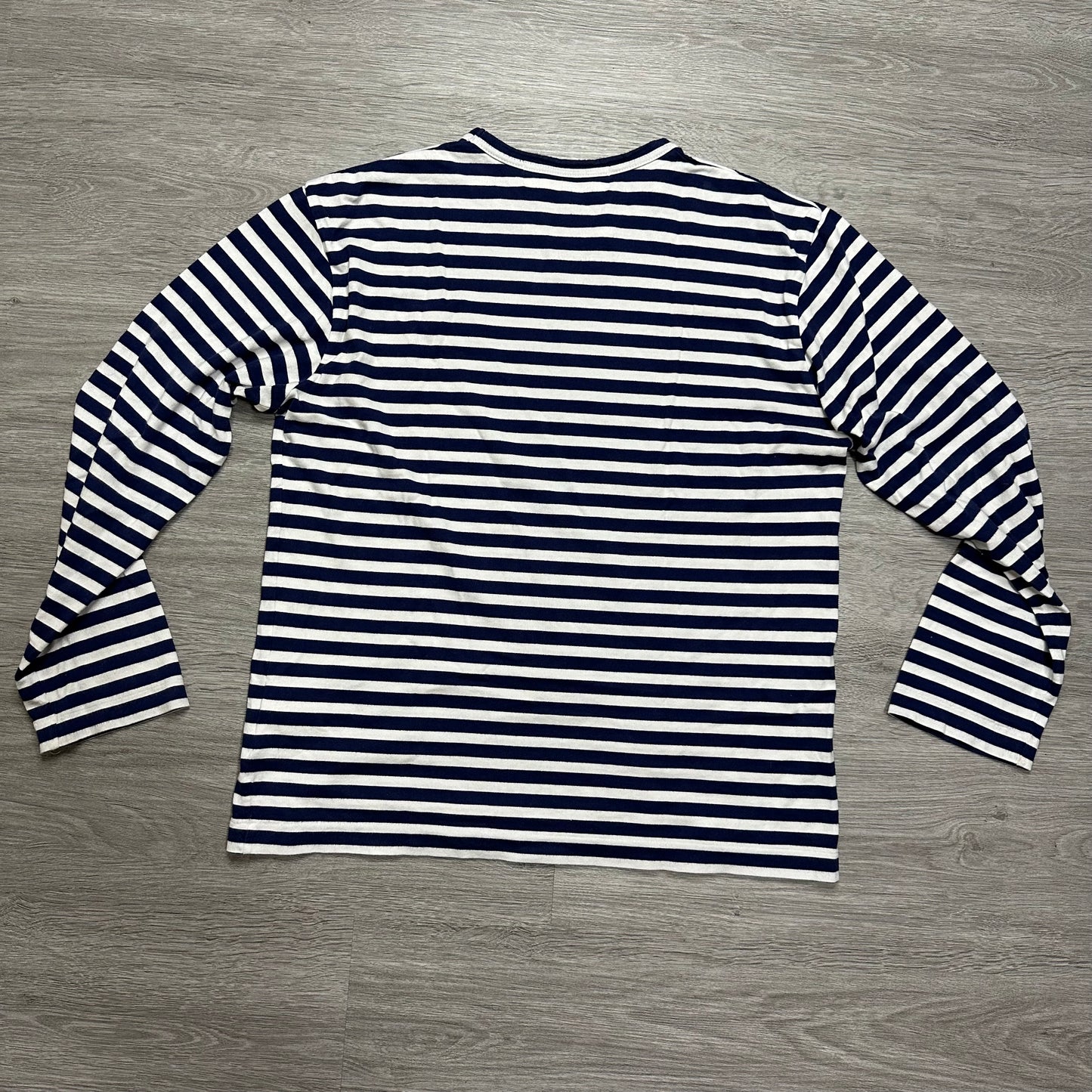 Comme Des Garçons PLAY Double Heart Longsleeve White/Navy