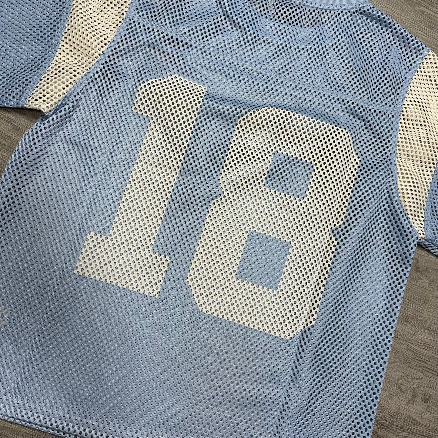Corteiz Open Mesh Panel Jersey Baby Blue/White