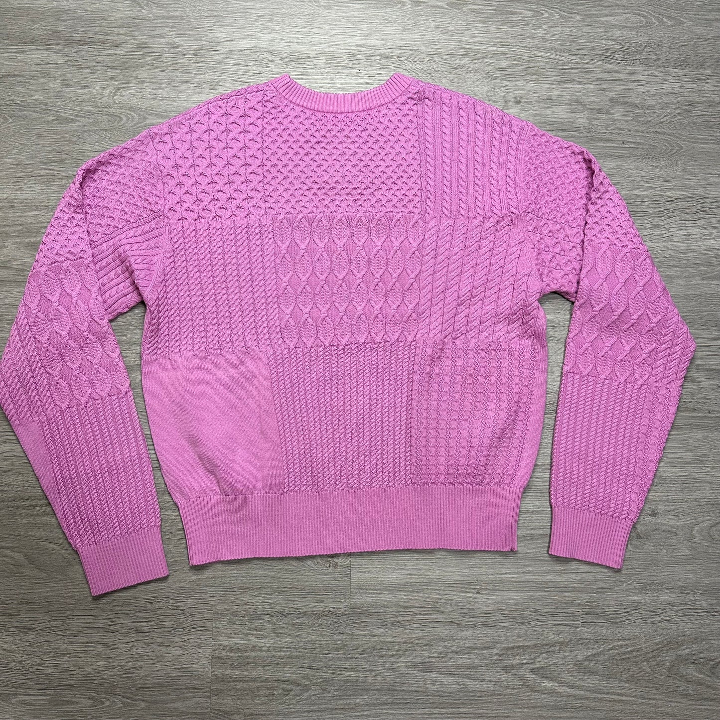 Corteiz Paneled Multi Knit Sweater Pink