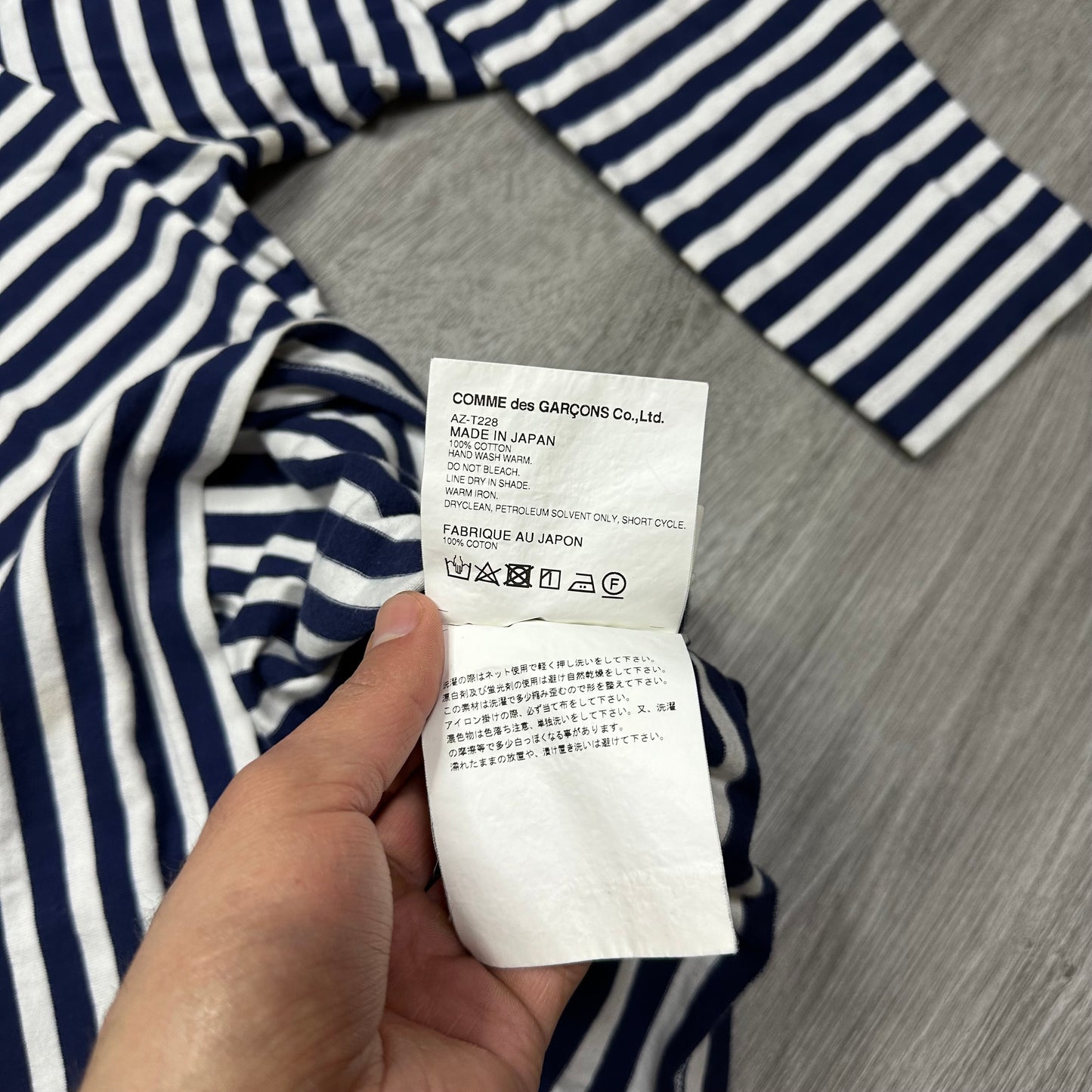 Comme Des Garçons PLAY Double Heart Longsleeve White/Navy