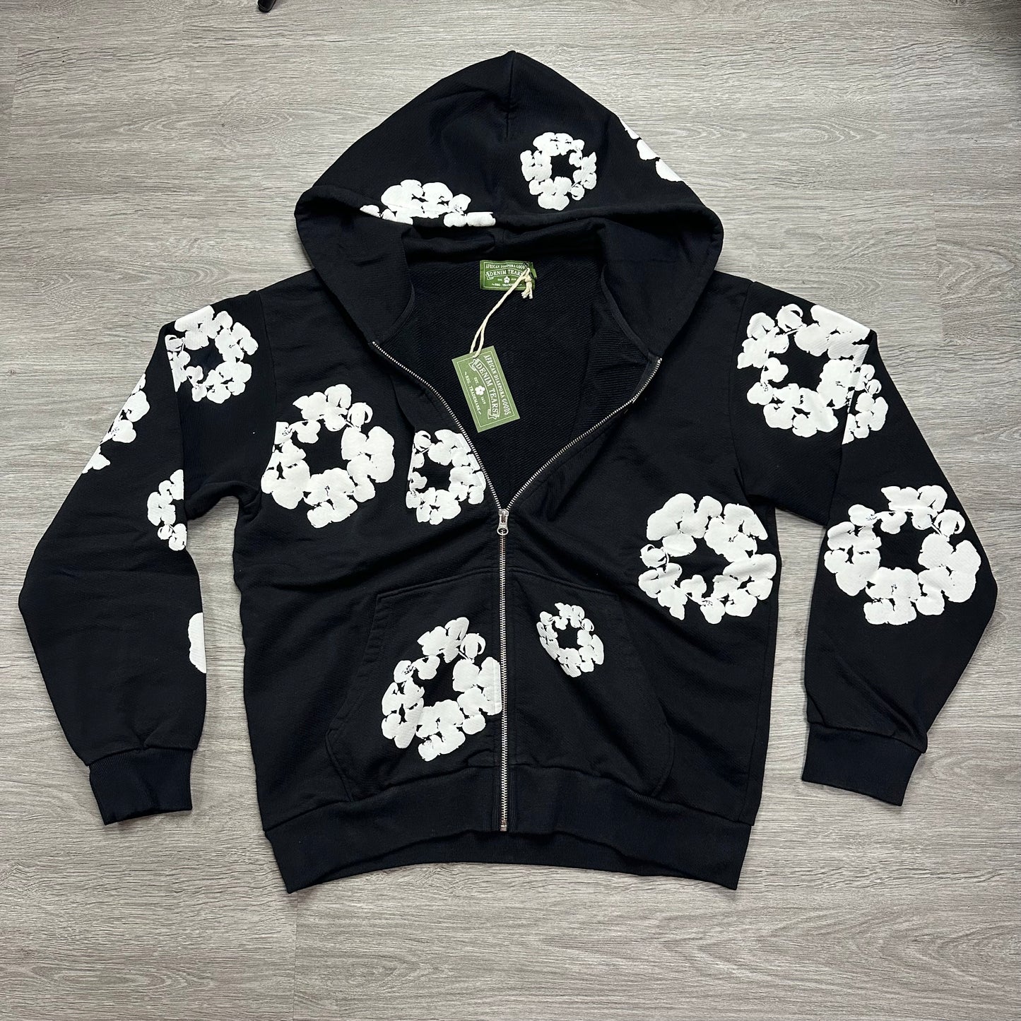 Denim Tears Cotton Wreath Zip Hoodie Black
