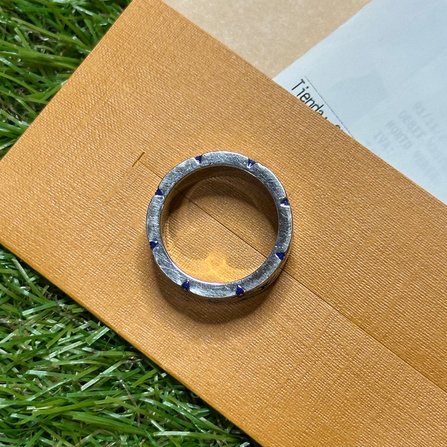 Louis Vuitton Ring Monogram Silver Gold Lv Logo