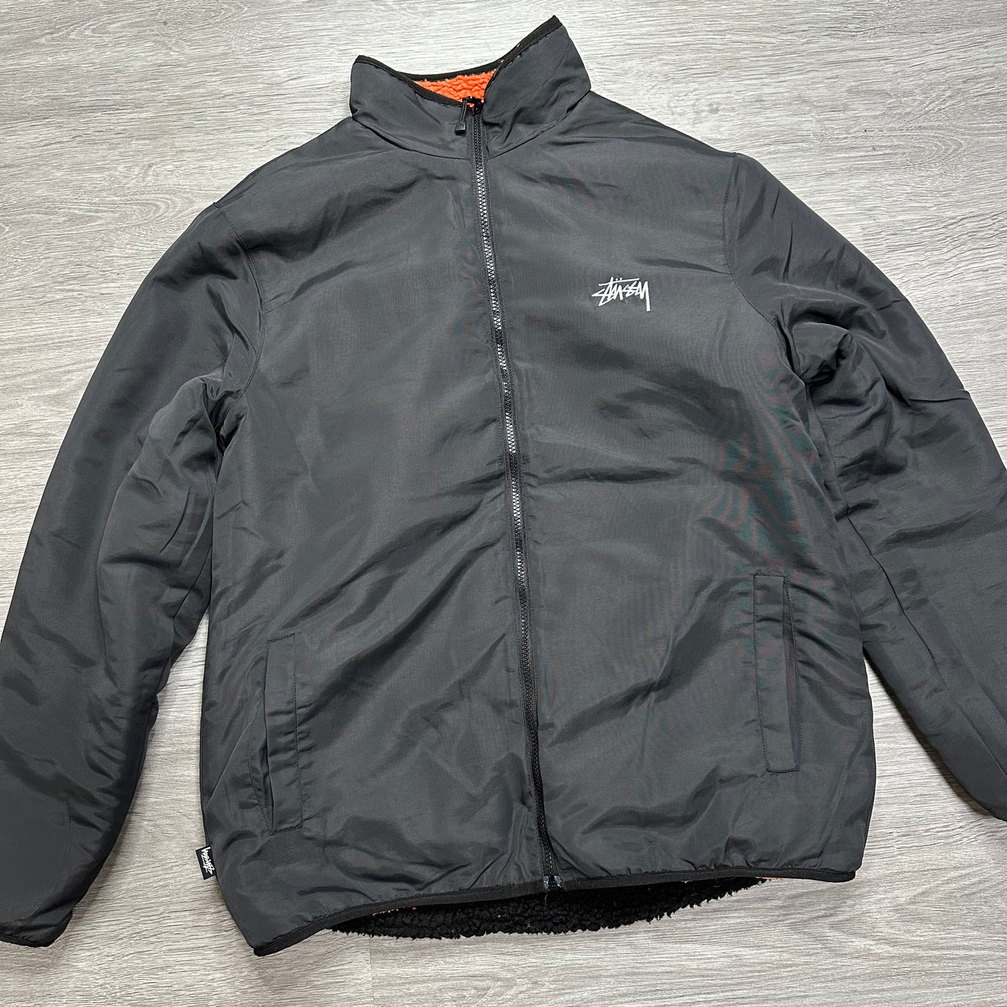 Stussy 8 Ball Sherpa Reversible Jacket Orange