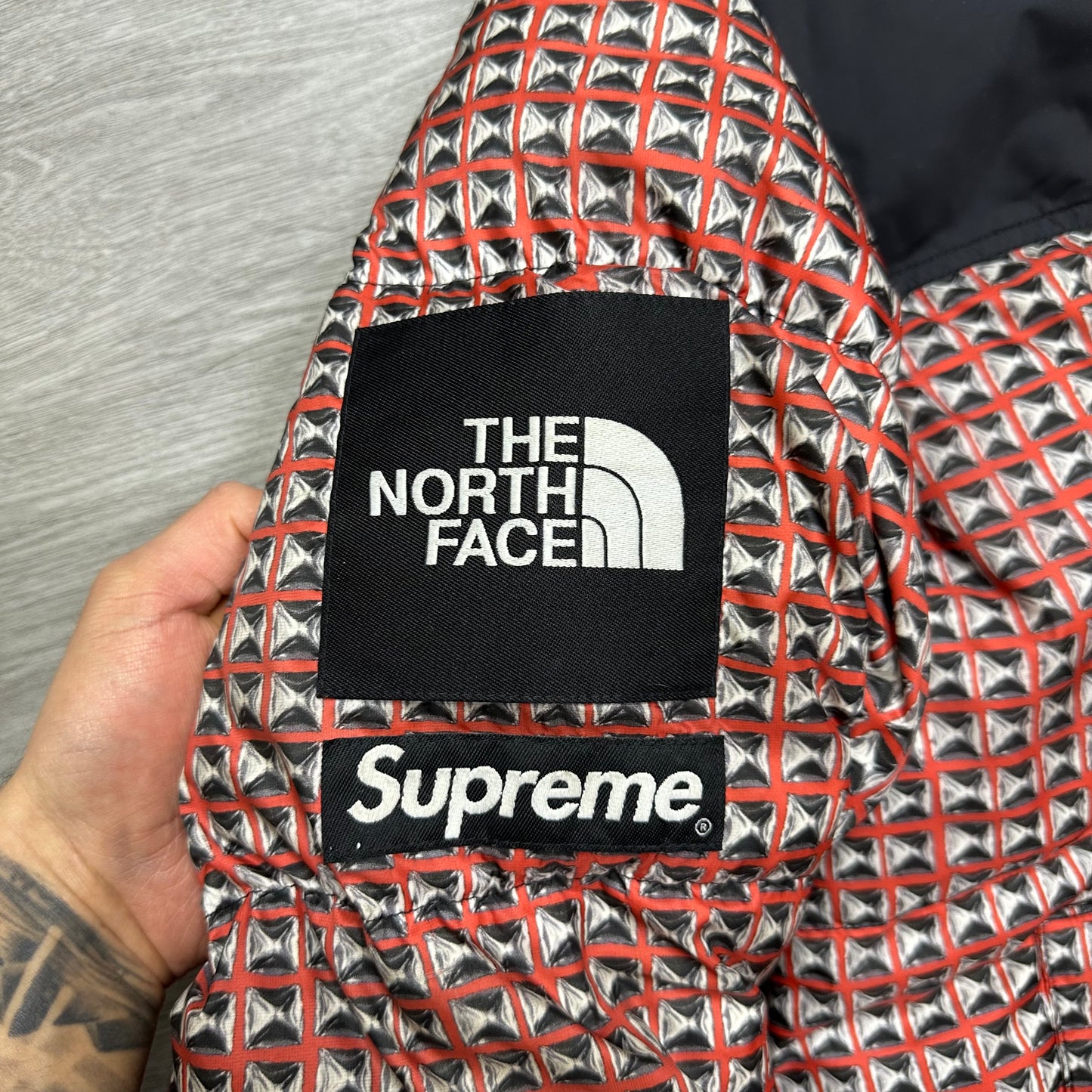 Supreme The North Face Studded Nuptse Jacket Red