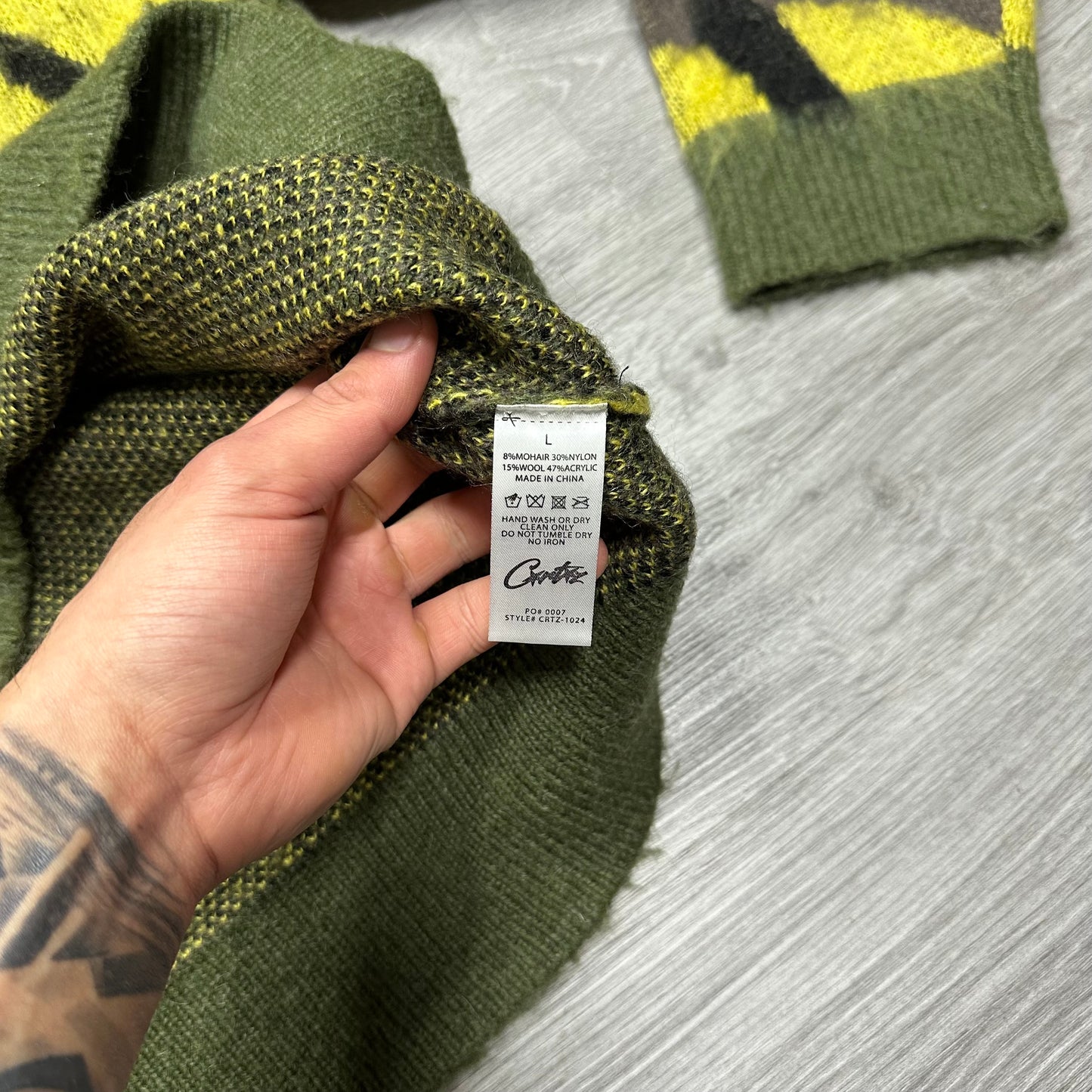 Corteiz Mohair Knit Sweater Gutta Camo