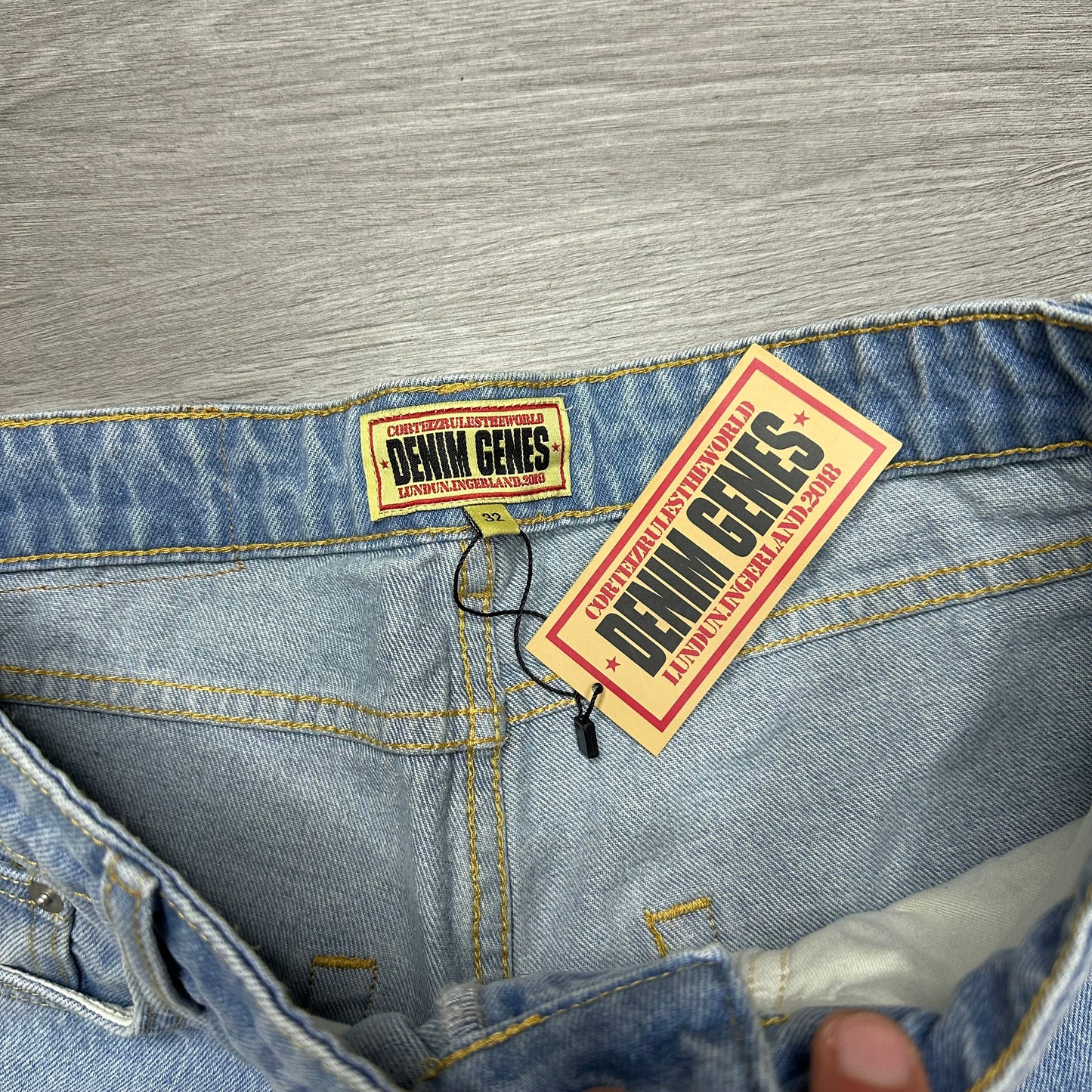 Corteiz Dual Stripe Baggy Jeans Stone Wash