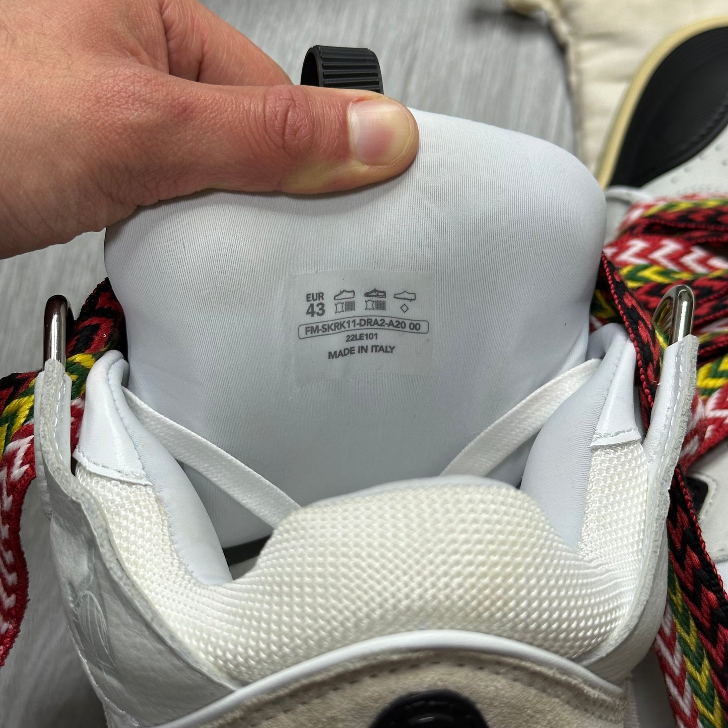 Lanvin Leather Curb Sneakers White