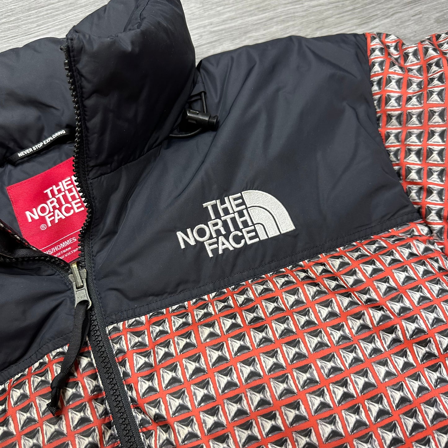 Supreme The North Face Studded Nuptse Jacket Red