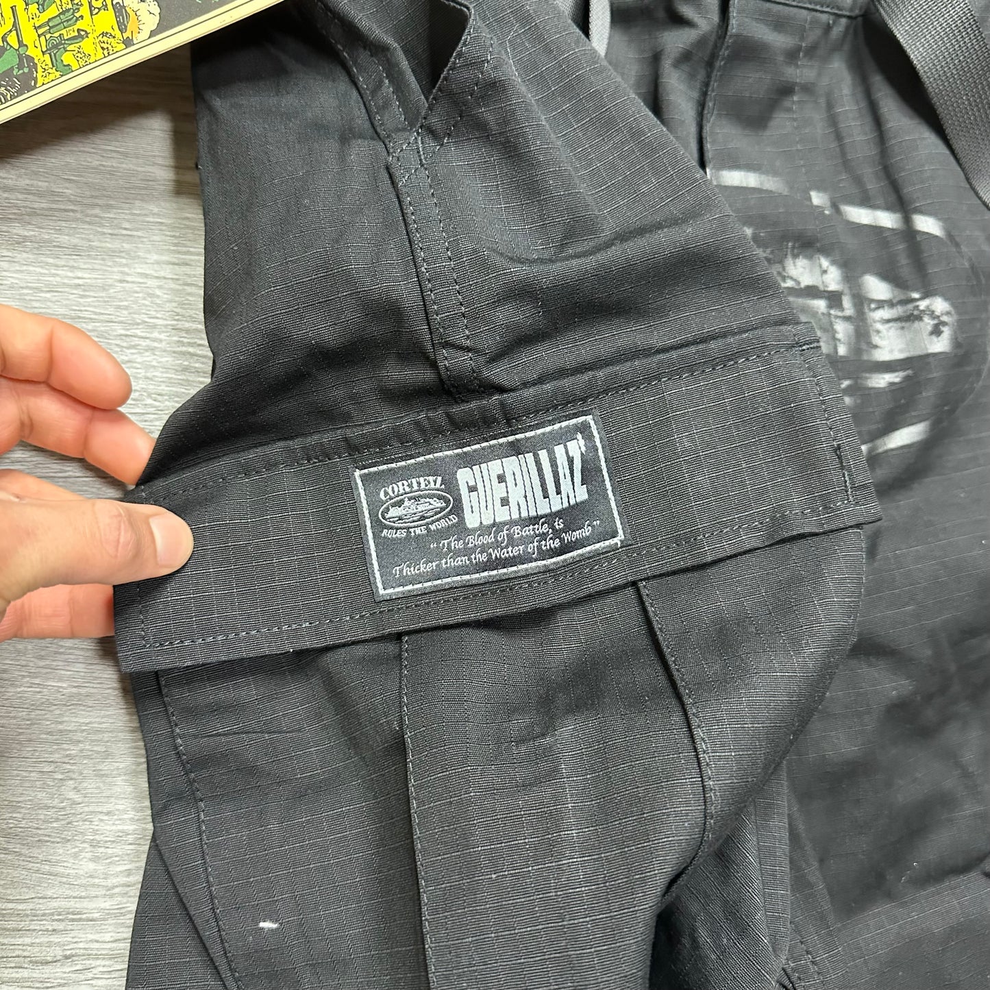Corteiz Alcatraz Cargo Short Triple Black