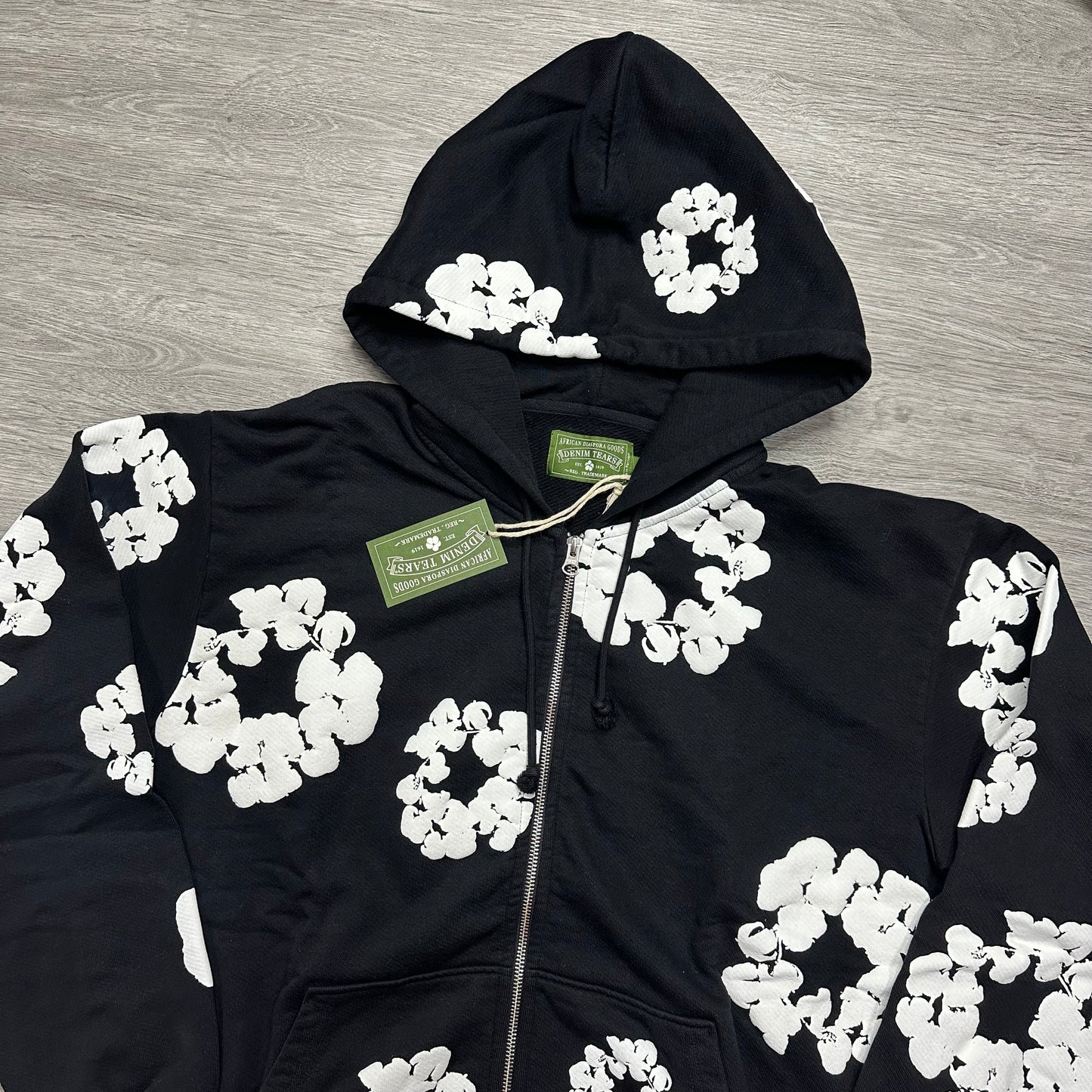 Denim Tears Cotton Wreath Zip Hoodie Black