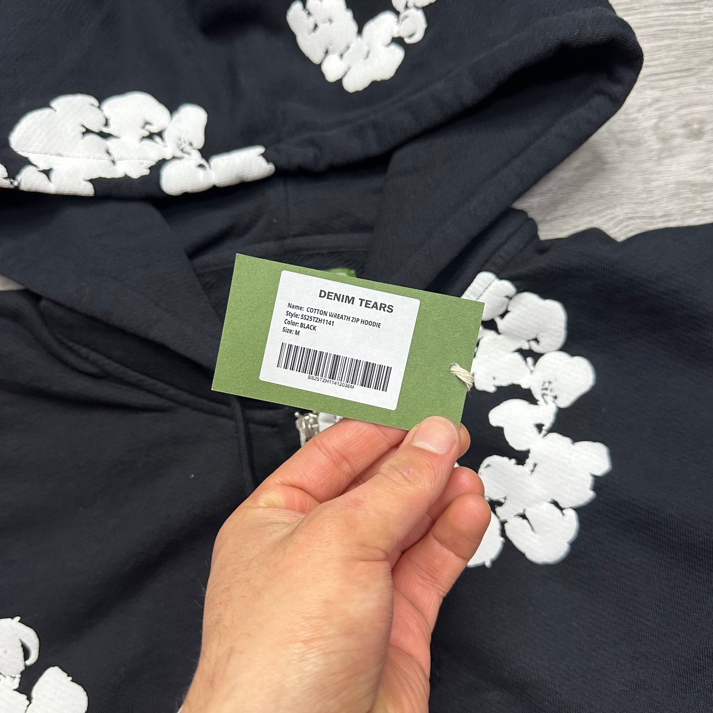 Denim Tears Cotton Wreath Zip Hoodie Black