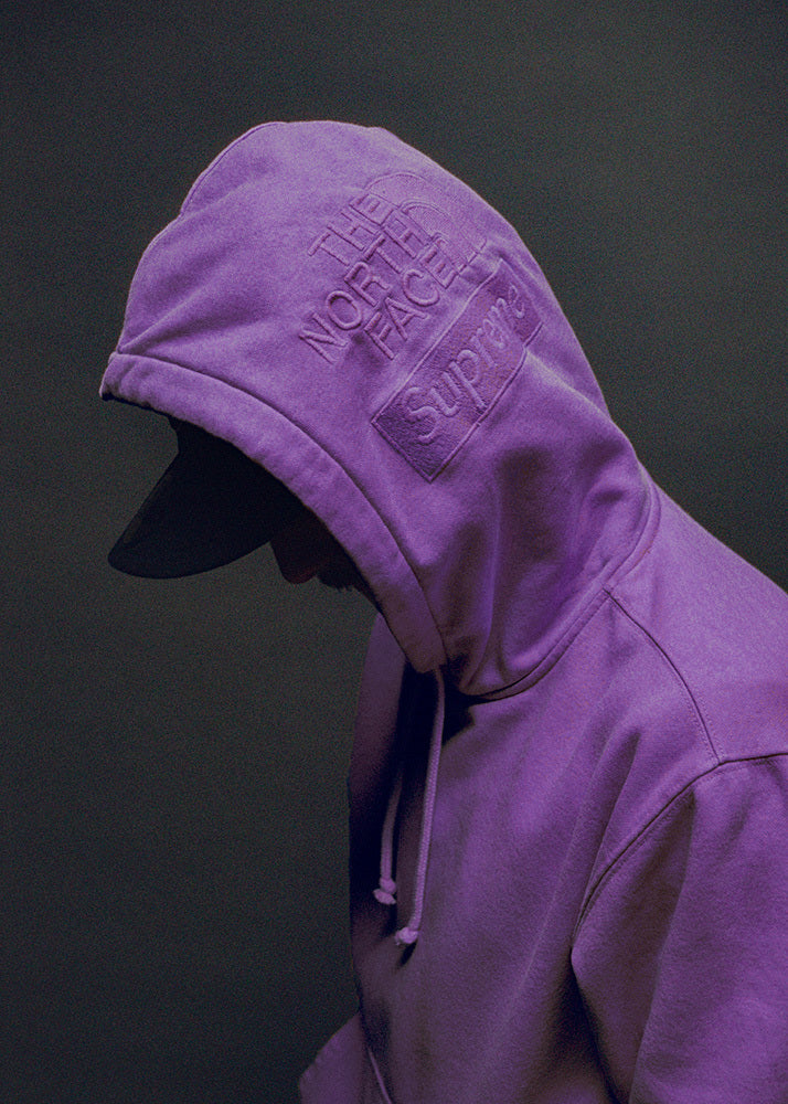 Supreme The North Face Pigment Printed Hooded Sweatshirt Purple
