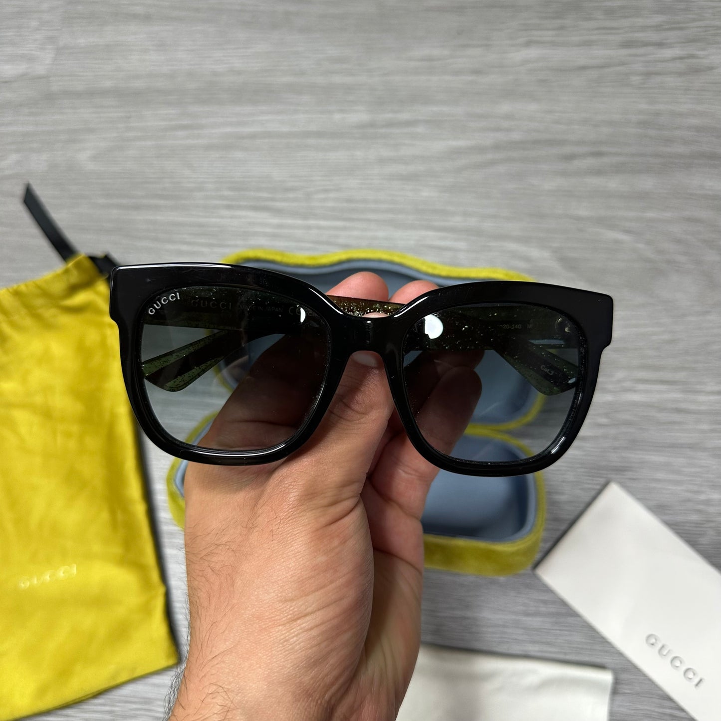 Gucci Green Red Stripe Sunglasses