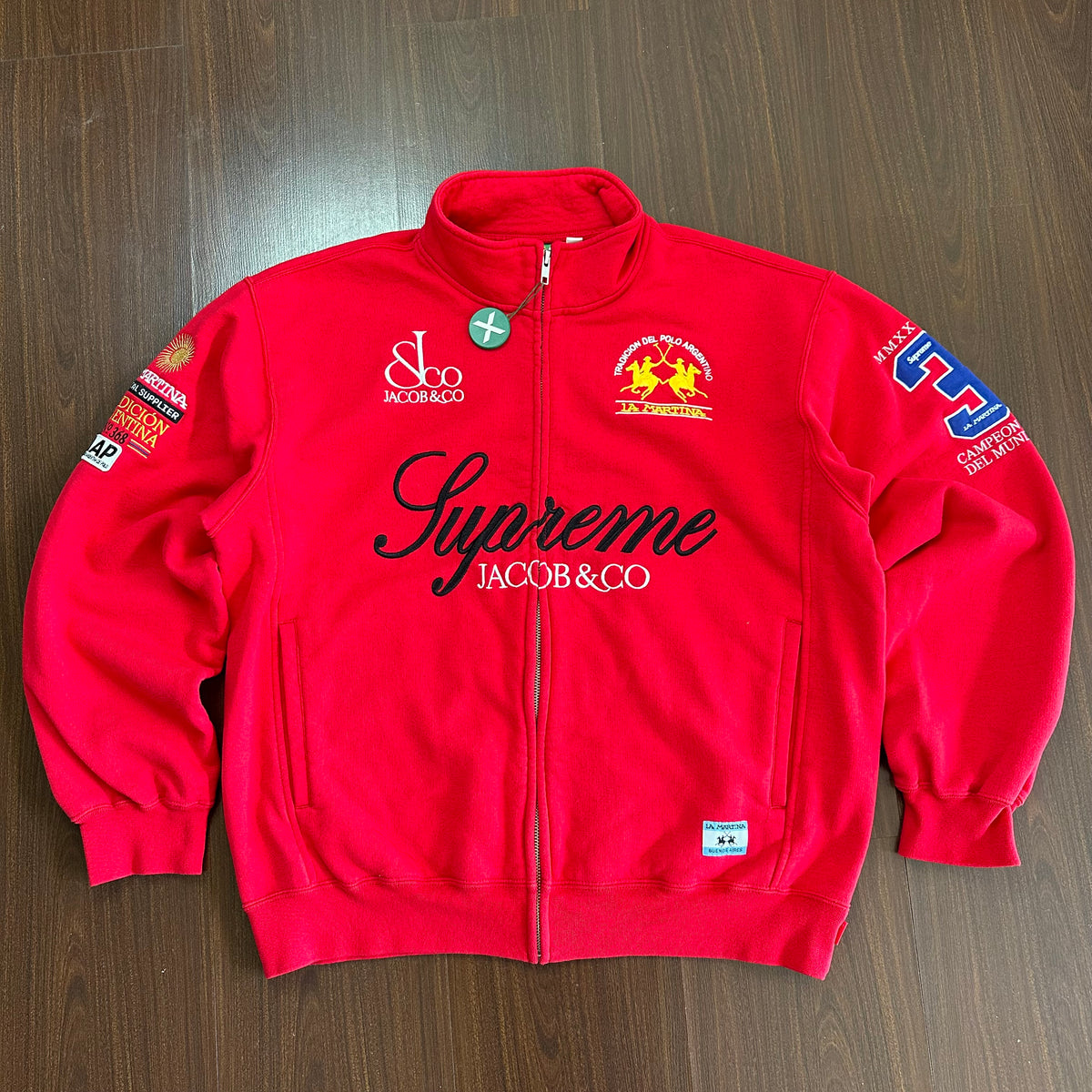 Supreme La Martina Zip Up Sweatshirt Red