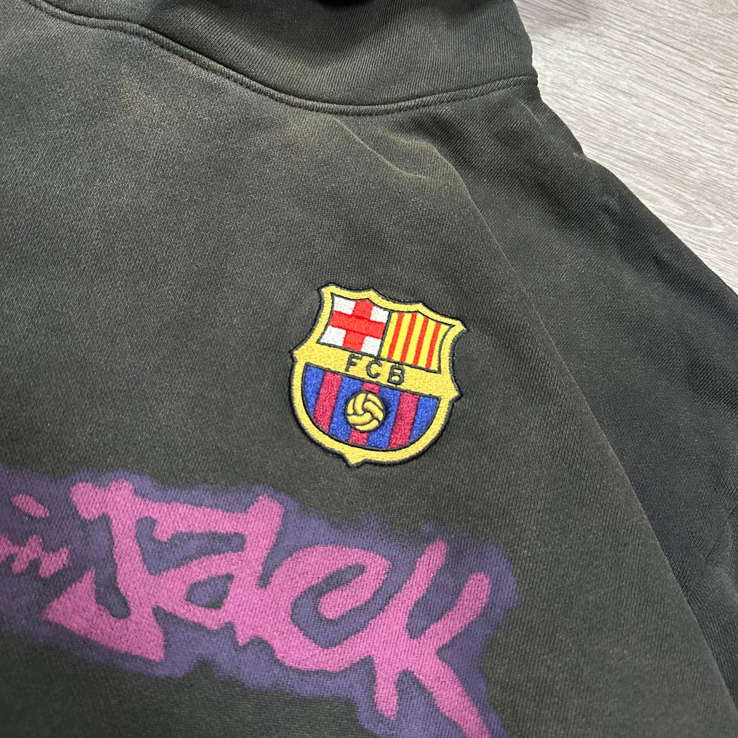 Travis Scott x Nike x FC Barcelona Spray Logo Hoodie Black