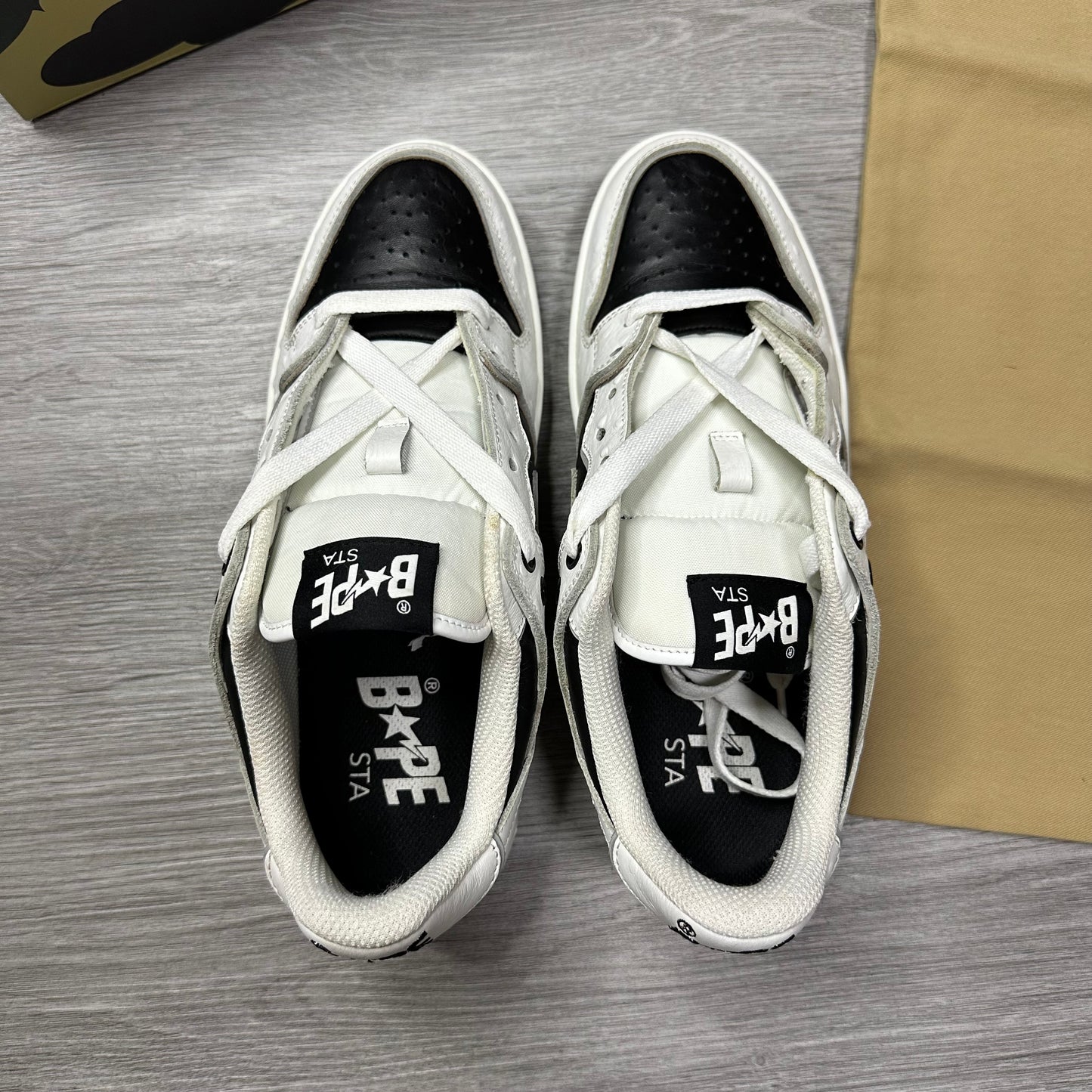 A Bathing Ape Sk8 Sta #1 Ostrich Pack White Black