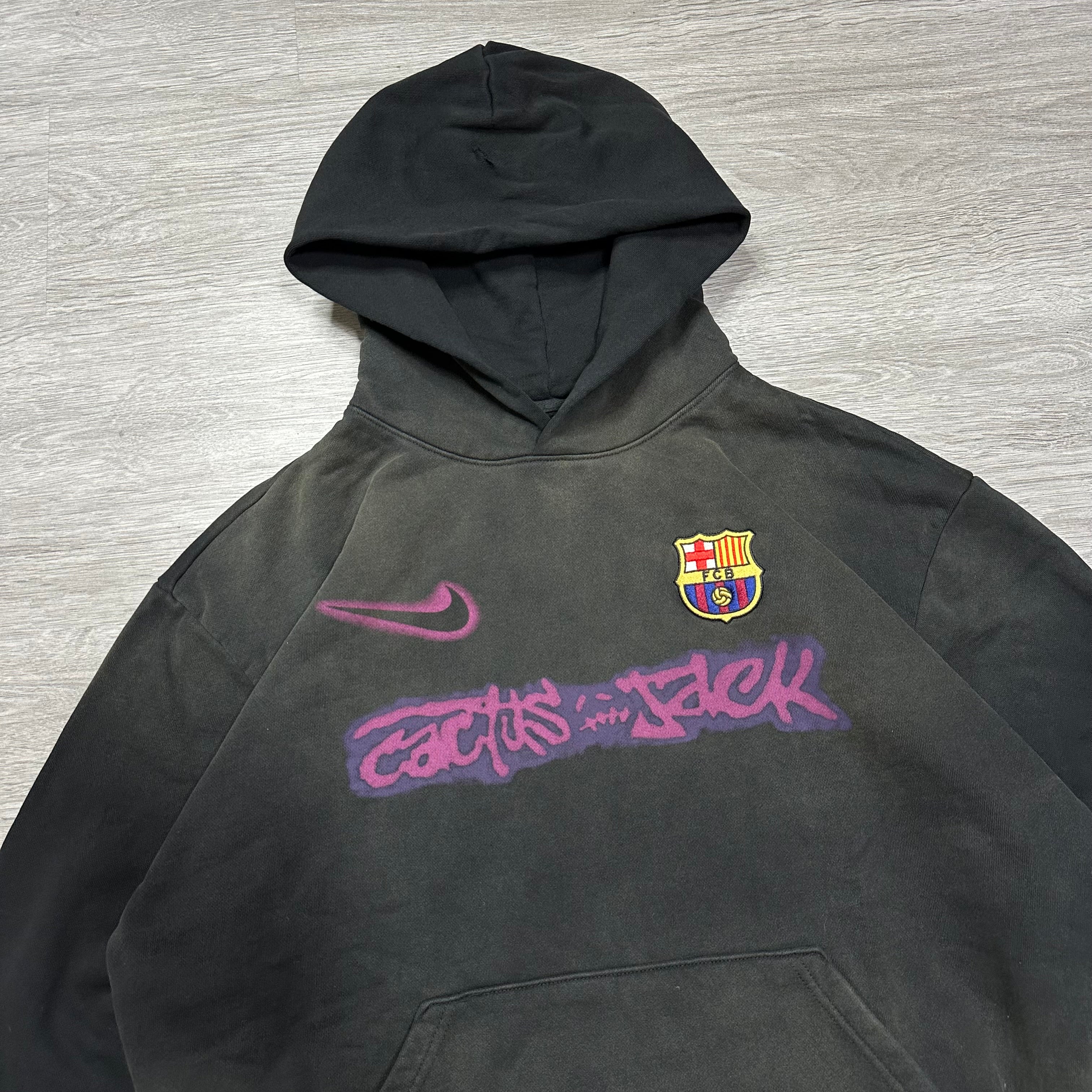 Travis Scott x Nike x FC Barcelona Spray Logo Hoodie Black – Roosters