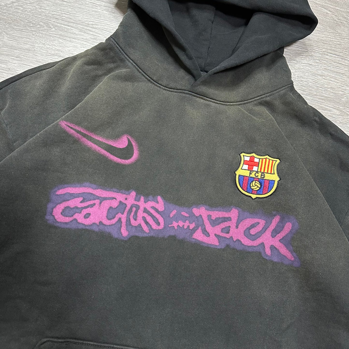 Travis Scott x Nike x FC Barcelona Spray Logo Hoodie Black