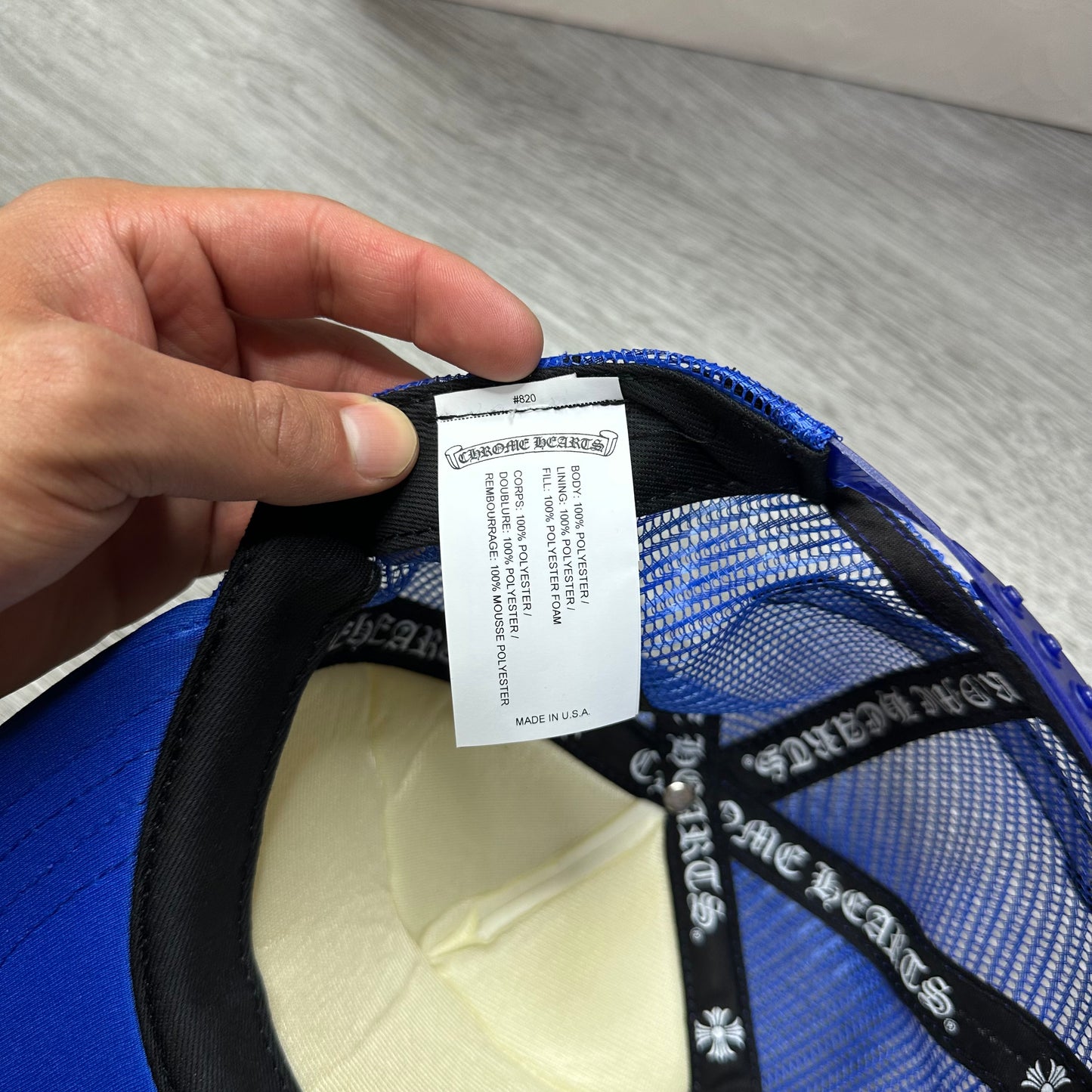 Chrome Hearts Trucker Hat Eye Chart Blue