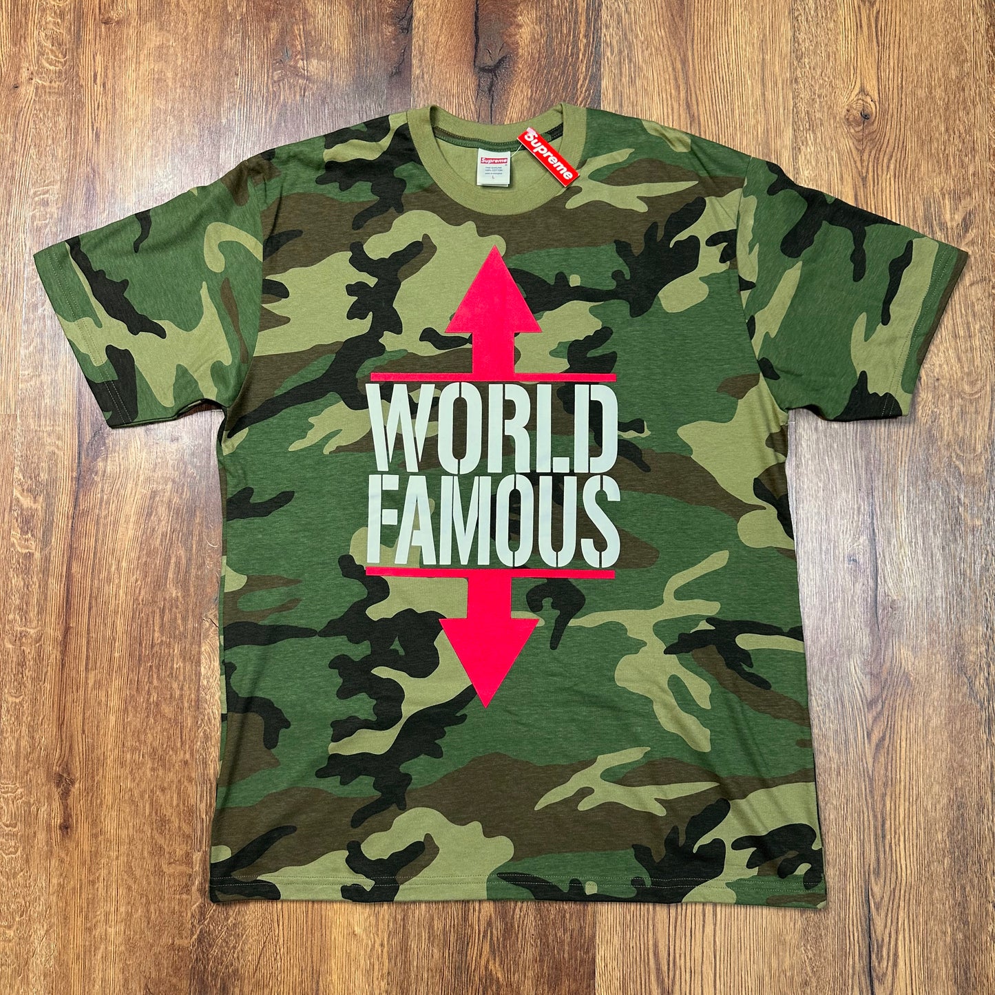 Supreme World Famous Tee Woodland Camo