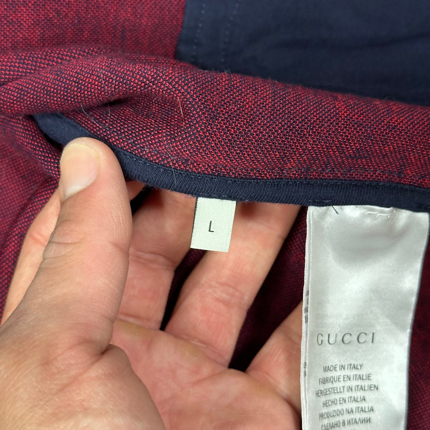 Gucci GG Jacquard Monogram Track Jacket Navy & Red