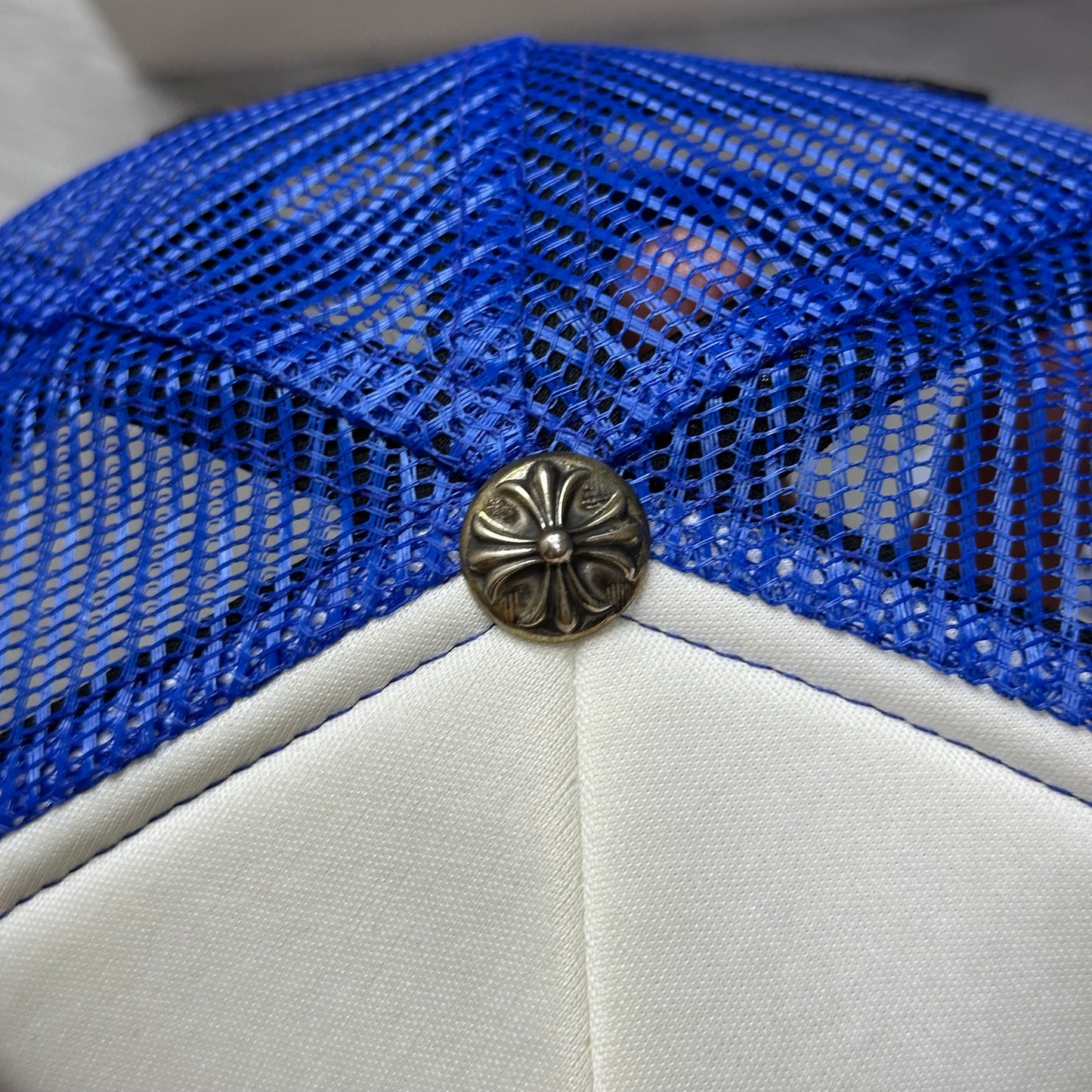 Chrome Hearts Trucker Hat Eye Chart Blue