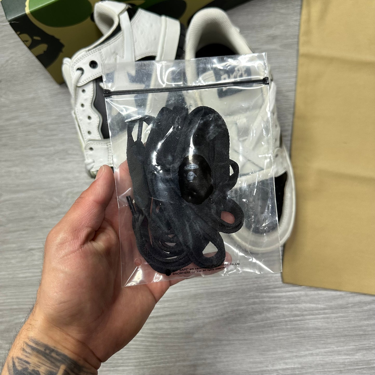 A Bathing Ape Sk8 Sta #1 Ostrich Pack White Black