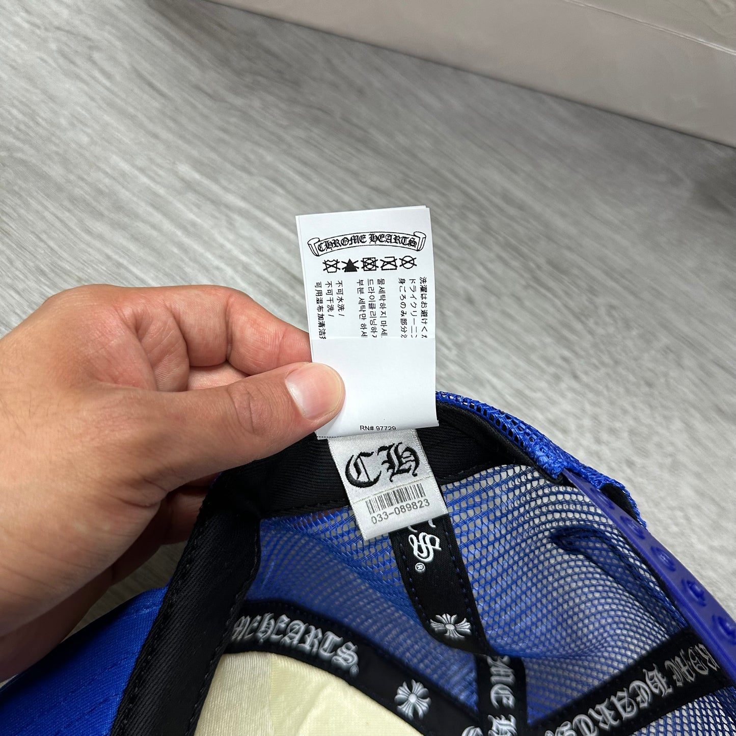 Chrome Hearts Trucker Hat Eye Chart Blue