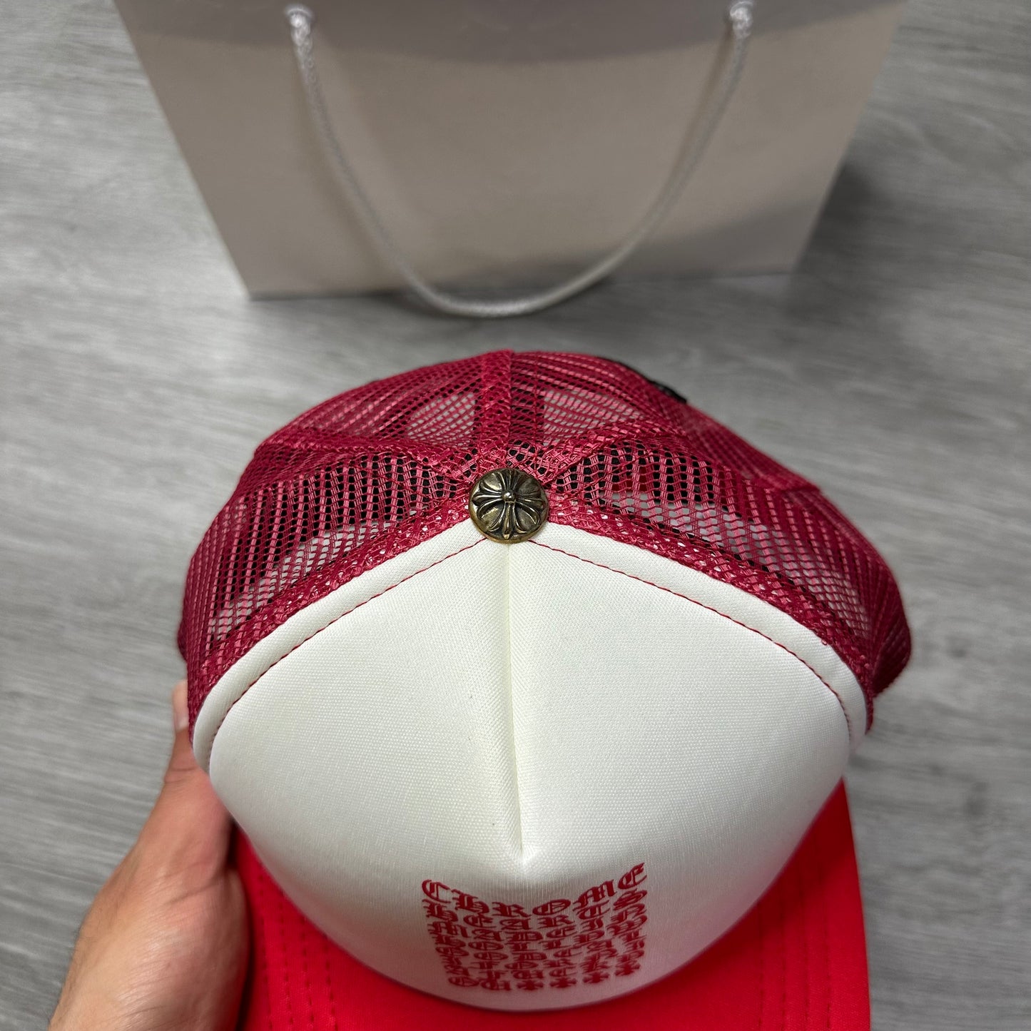 Chrome Hearts Trucker Hat Eye Chart Red