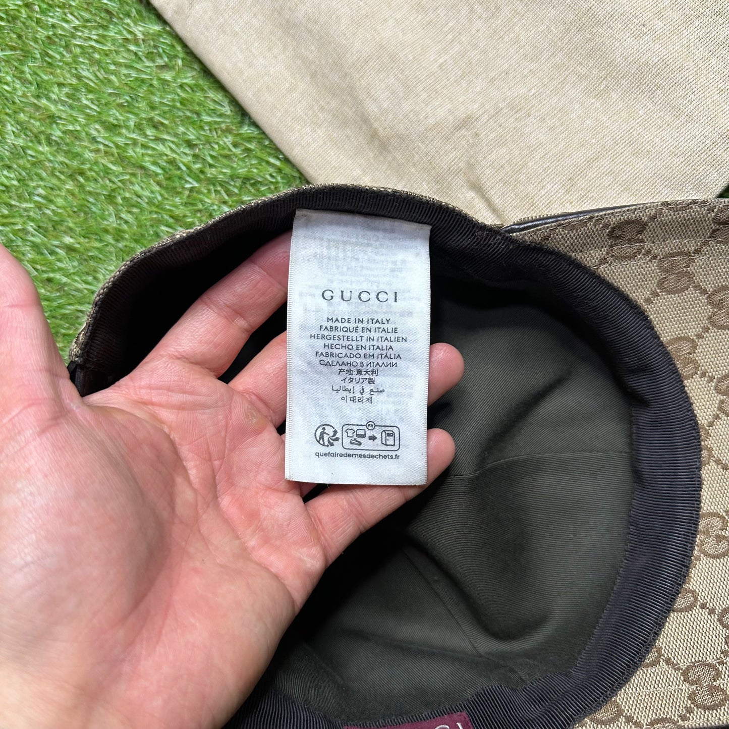Gucci Original GG Canvas Baseball Hat with Web Beige