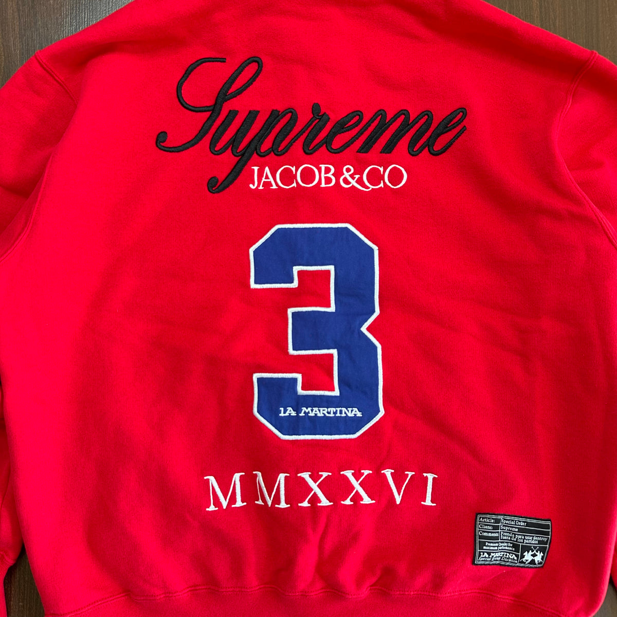 Supreme La Martina Zip Up Sweatshirt Red