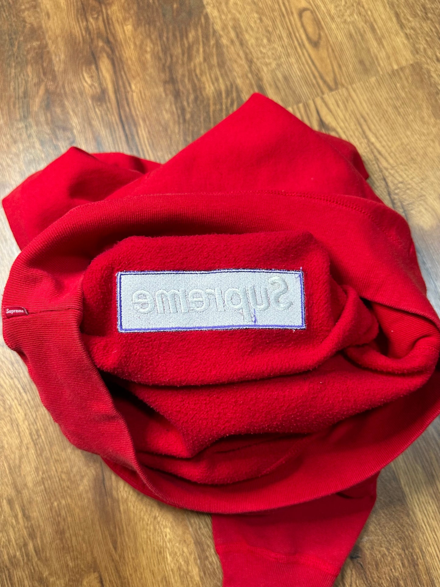 Supreme Box Logo Hooded Sweatshirt (FW17) Red on Purple