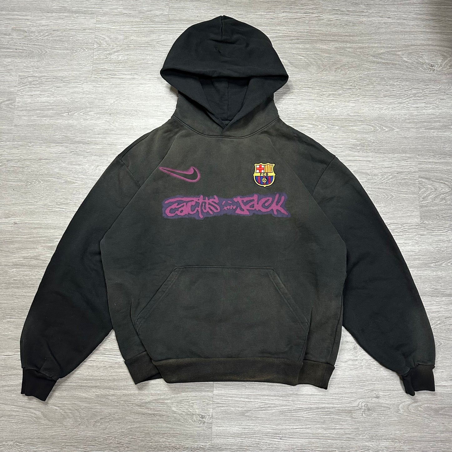Travis Scott x Nike x FC Barcelona Spray Logo Hoodie Black