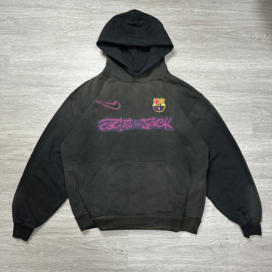 Travis Scott x Nike x FC Barcelona Spray Logo Hoodie Black