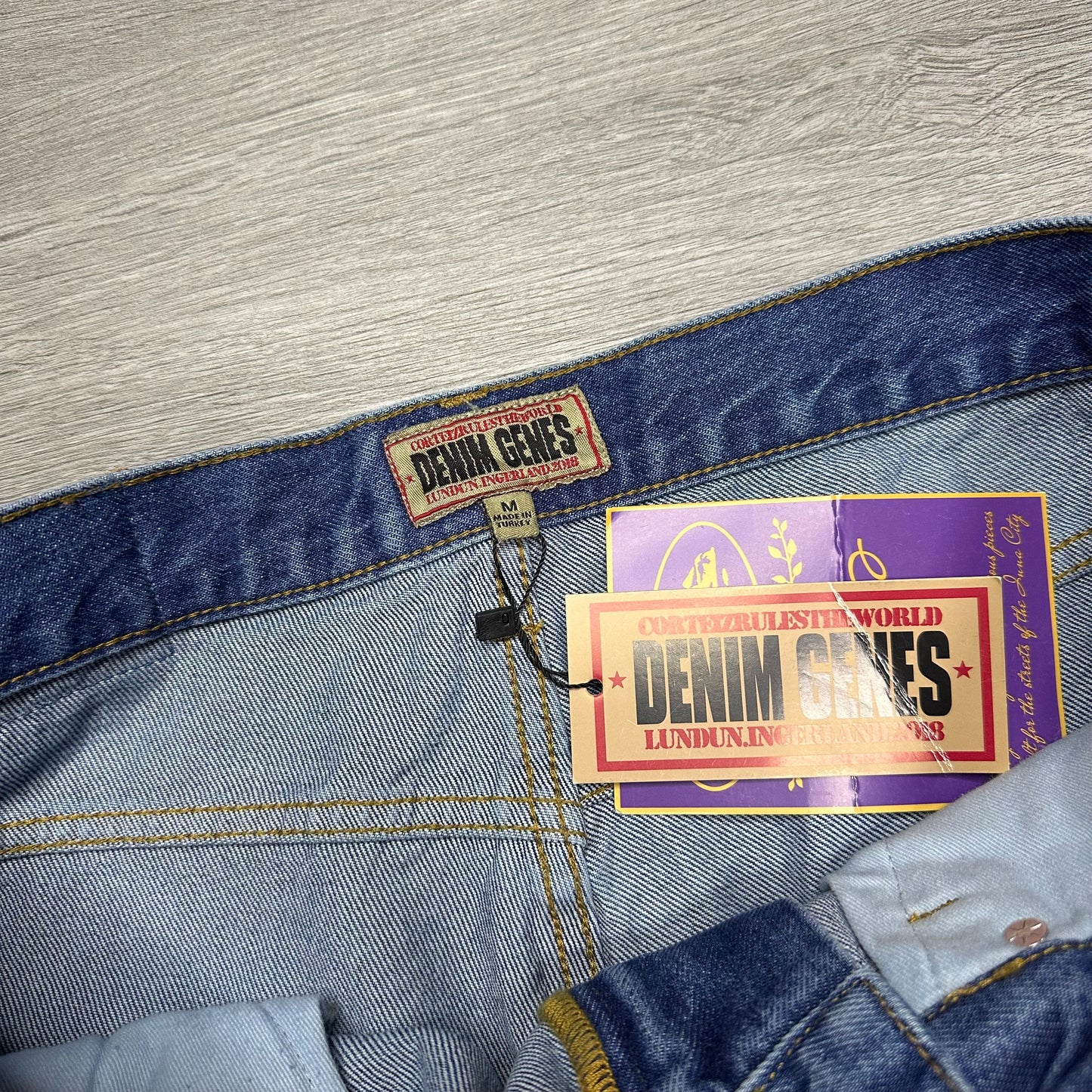 Corteiz Embossed C-Star Denim Work Pant Blue