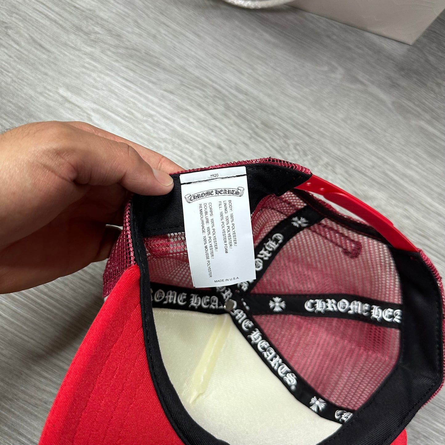 Chrome Hearts Trucker Hat Eye Chart Red