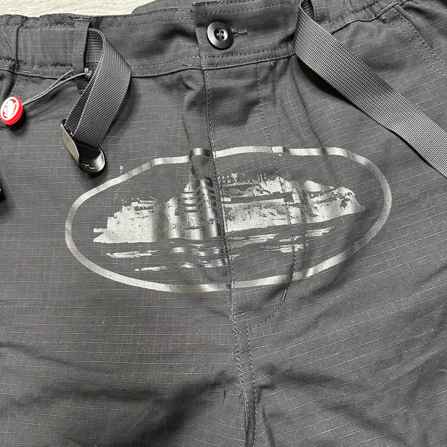 Corteiz Alcatraz Cargo Short Triple Black