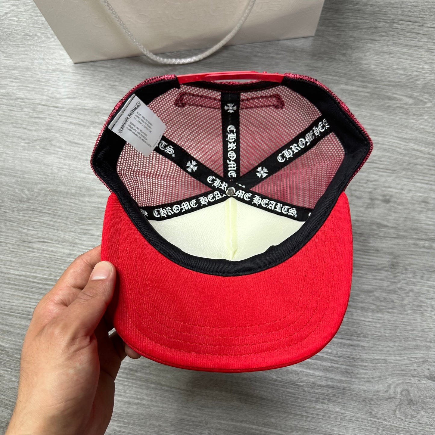 Chrome Hearts Trucker Hat Eye Chart Red