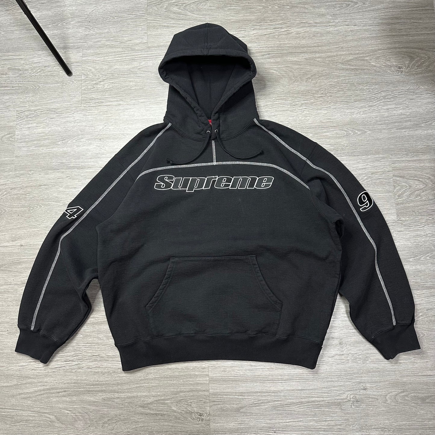 Supreme Overlock Hooded Sweatshirt Black