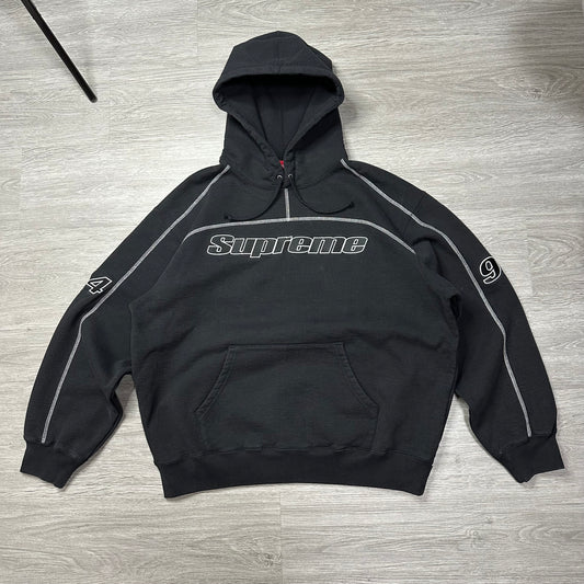 Supreme Overlock Hooded Sweatshirt Black