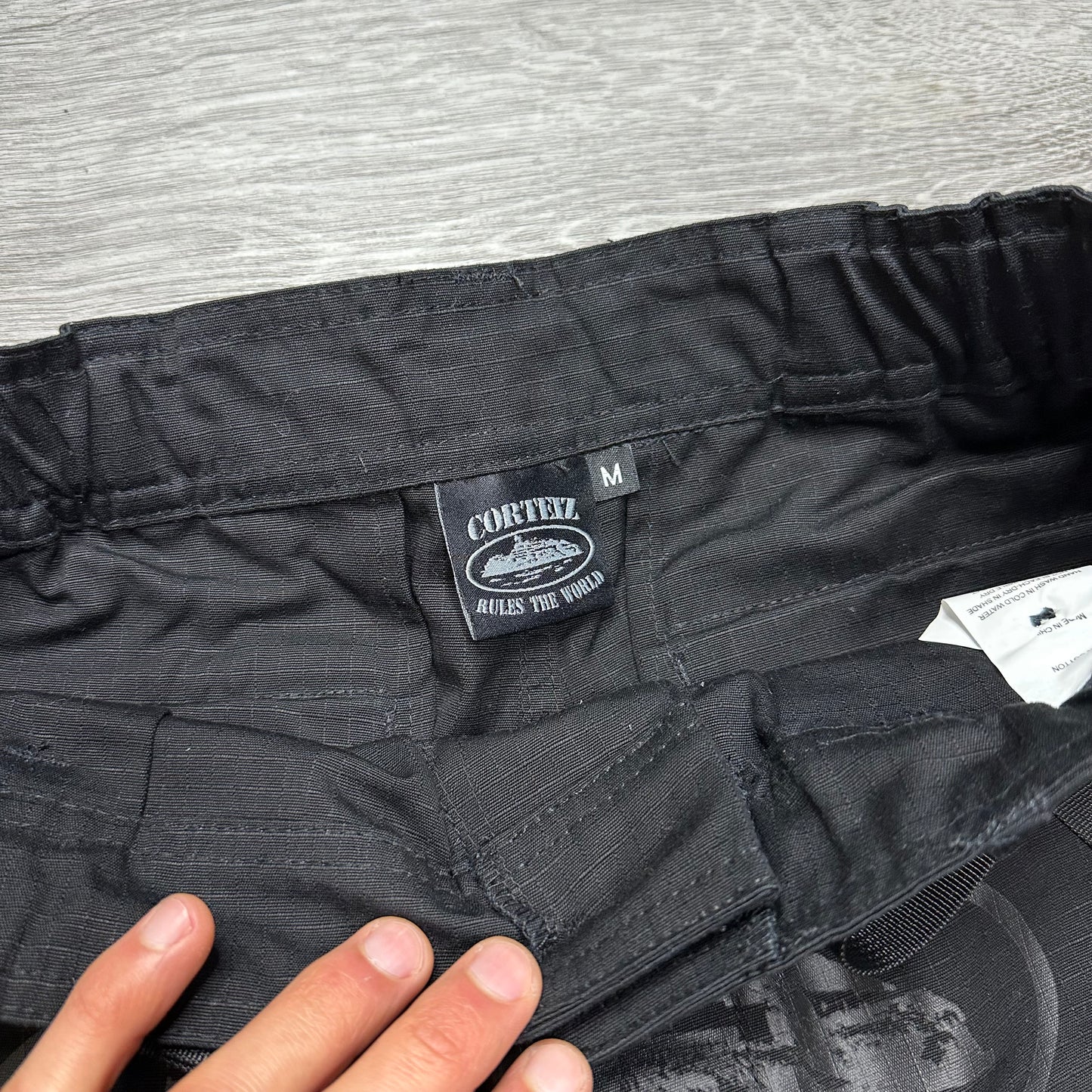 Corteiz Alcatraz Cargo Short Triple Black