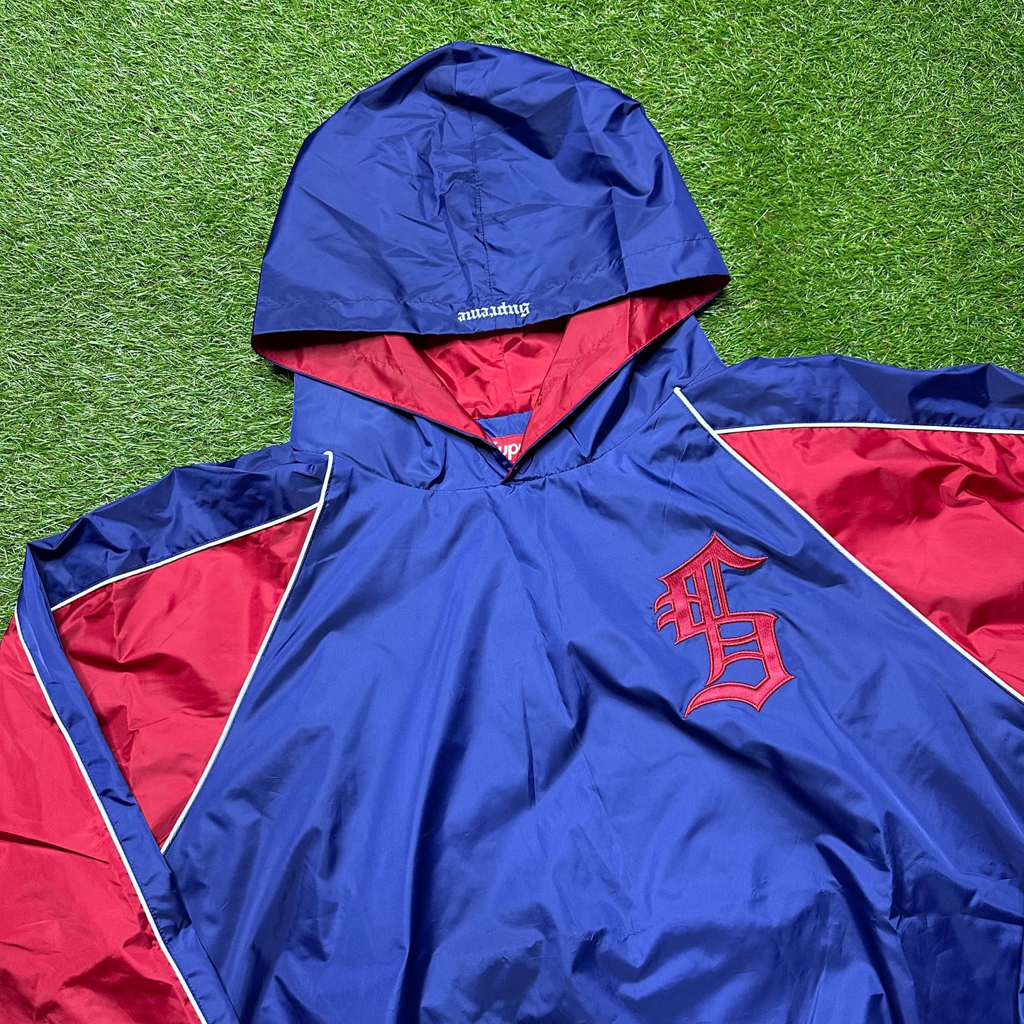 Supreme Hooded Warm Up Pullover Navy