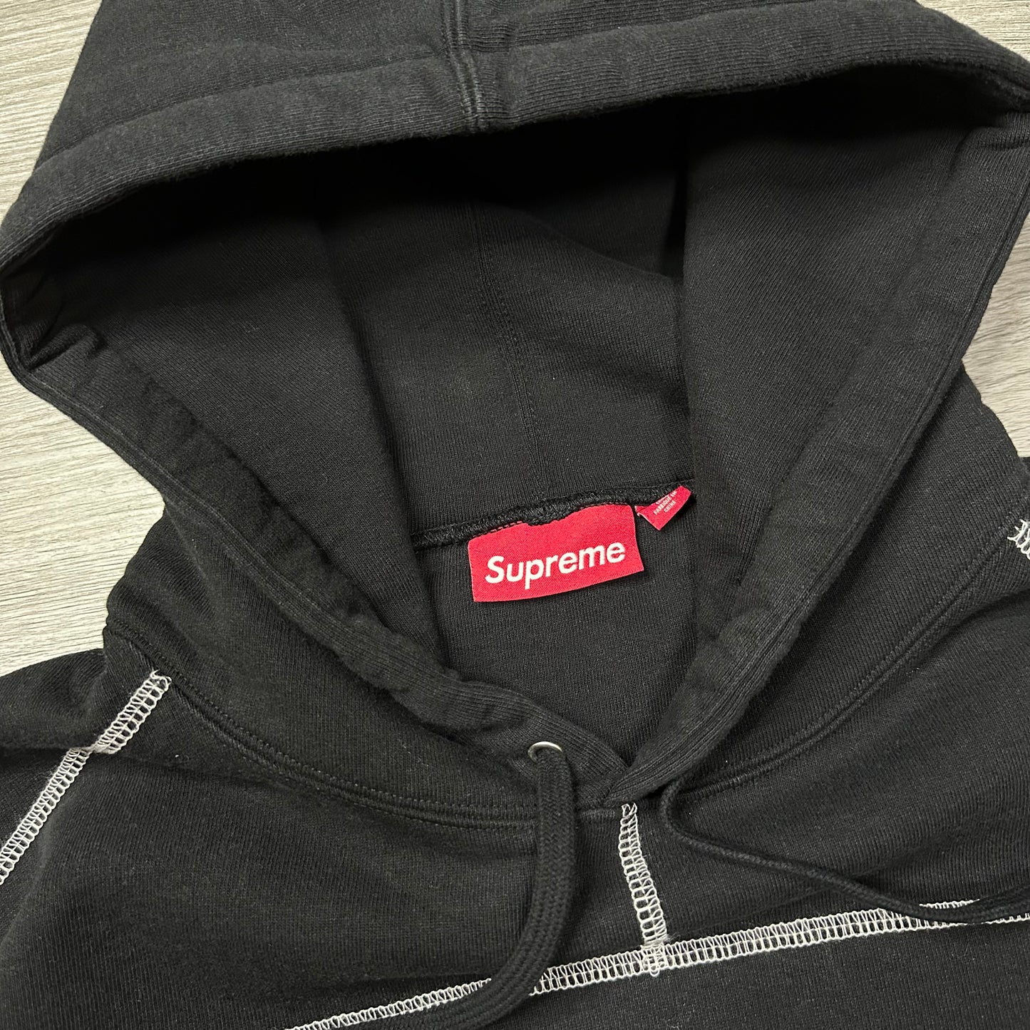 Supreme Overlock Hooded Sweatshirt Black
