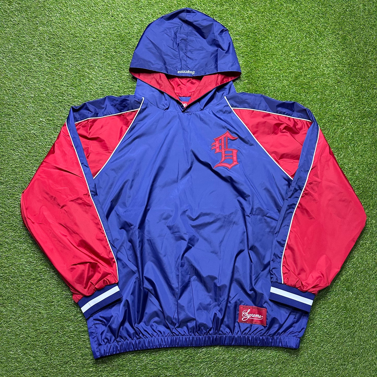 Supreme Hooded Warm Up Pullover Navy
